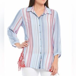 John Mark Top Bohemian Patchwork Tunic Relaxed Oversized Art to Wear Western